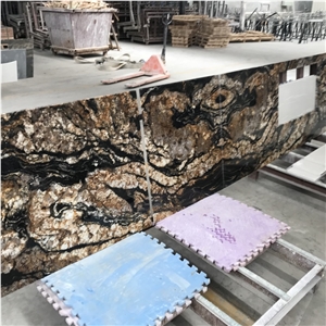 Brazil Magma Gold Granite Kitchen Countertops