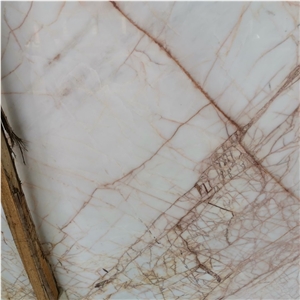 Cheaper Price Red Line White Marble for Flooring