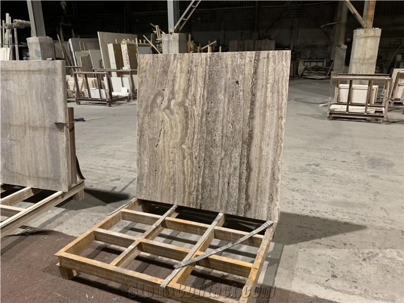Silver Travertine Slab Cut to Size,Floor Tile