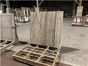 Silver Travertine Slab Cut to Size,Floor Tile