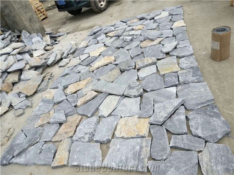 China Blue Quartzite Paving Stone Cobblestone