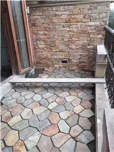 China Rusty Flagstone Pebble Tile Random Paving