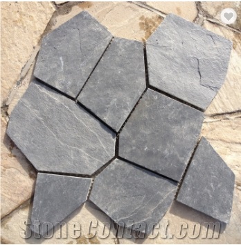Natural Black Slate Stone Flagstone Paving Brick