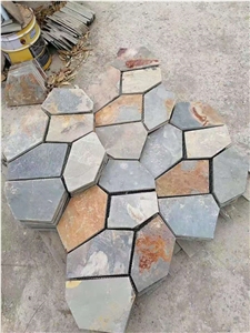 Natural Multicolor Slate Stone Flagstone Flooring