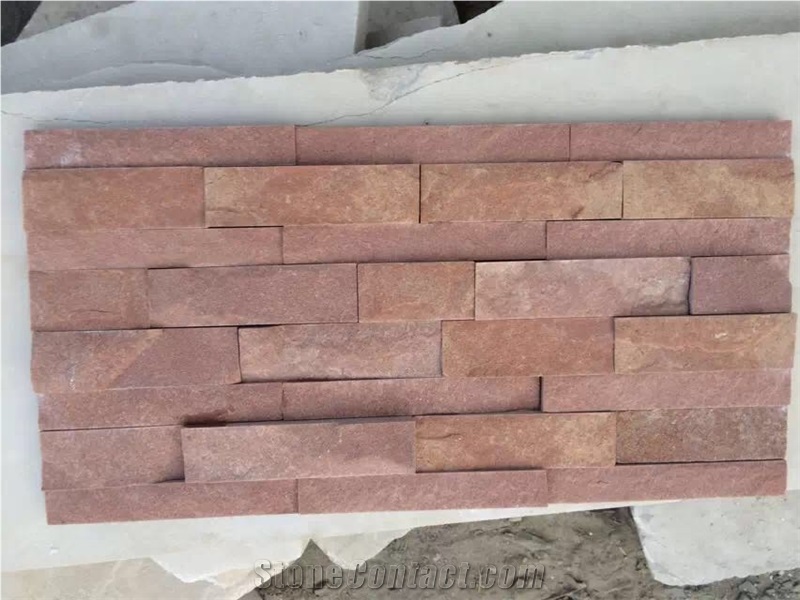 Pink Brown Sandstone Wall Cladding Cultured Stone