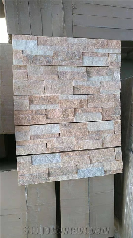 Sunset Glow Red Cultured Stone Gold Pink Stone
