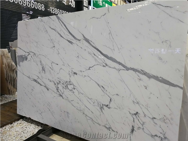 Polished Italy Calacatta White Marble Slabs&Tiles