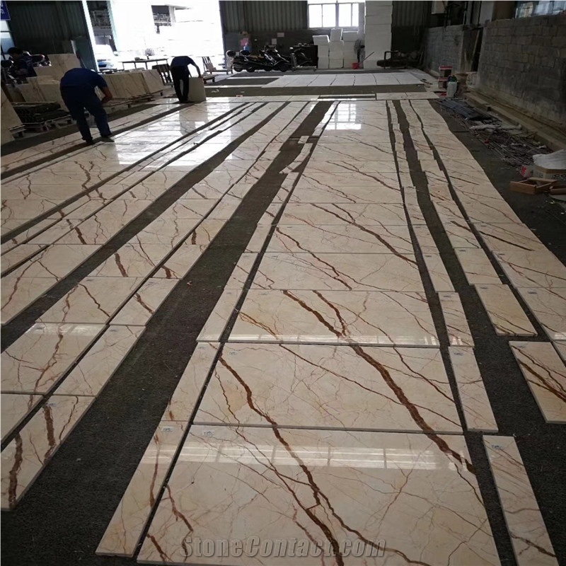 Sofitel Gold Marble Flooring Tiles and Big Slabs