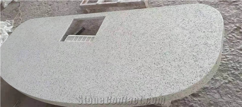 Large Chips White Recycled Glass Table Tops