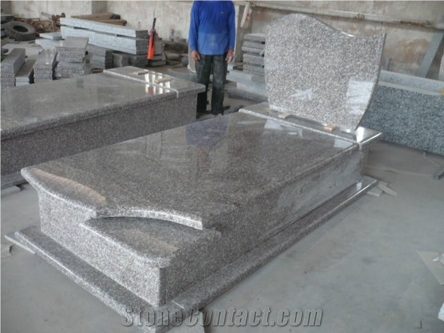 G664 Granite Single Headstones Polished Tombstones
