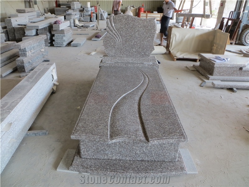 Single G664 Granite Headstones Polished Tombstones