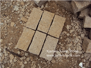 G682 Yellow Rust Stone, Natural Small Square