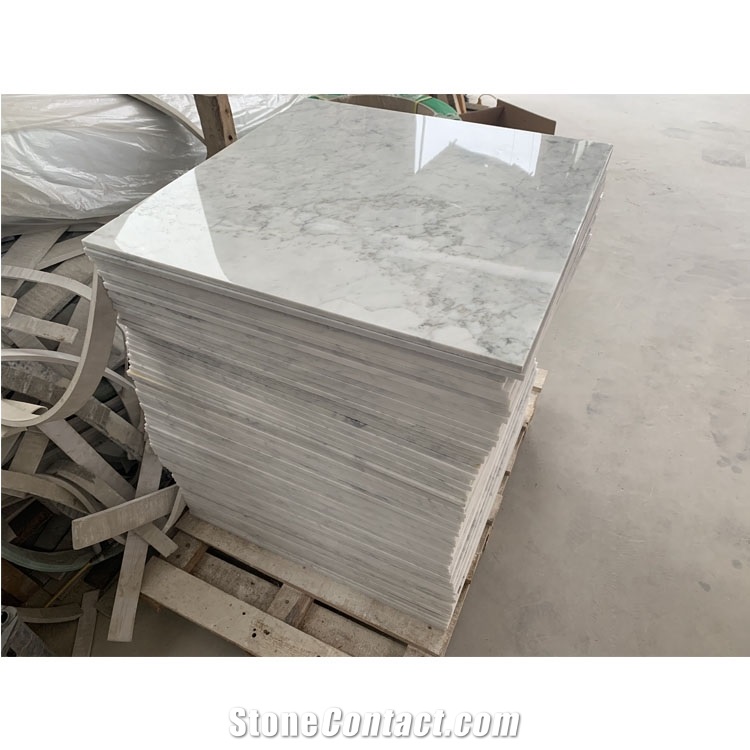 Carrara White Grey Black Veins Marble Tiles
