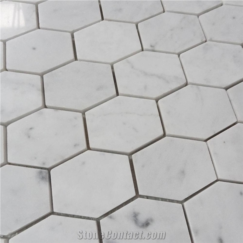 Carrara White Marble Hexagon Mosaic from China