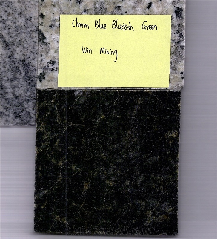 Charm Blue Blackish Green Granite Slabs, Tiles