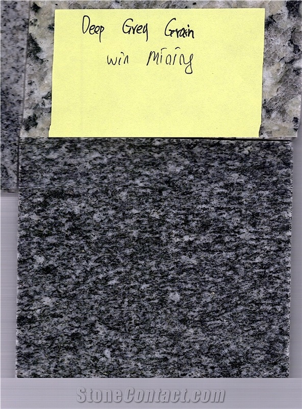 Deep Grey Grain Granite Slabs, Cut to Size Tiles