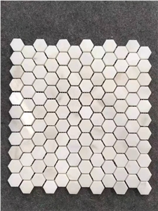 Calacatta White Square Mosaic Tile