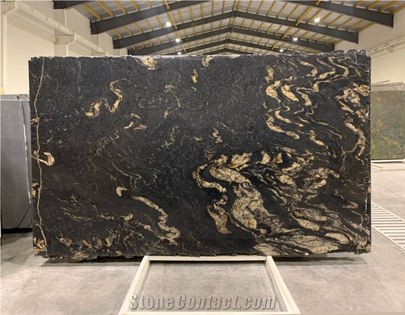 Luxury Granite Slabs, Iran Black Granite