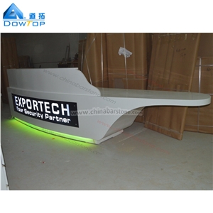 Acrylic Solid Surface Reception Desk Customized