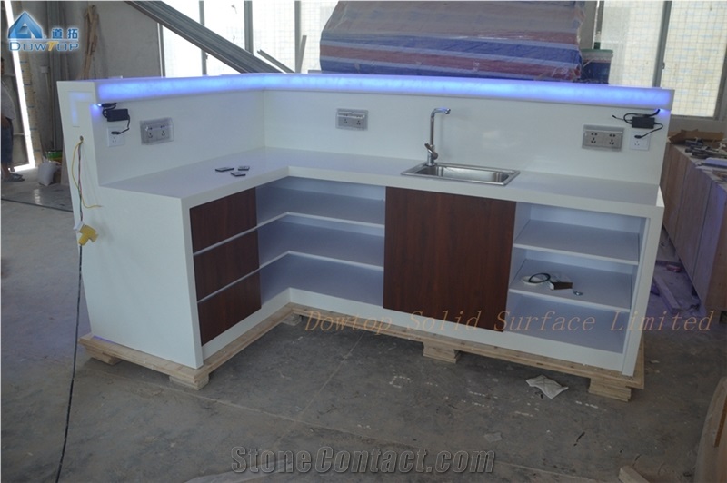 Artificial Marble Bar Countertop Led Club Wine Bar Counter
