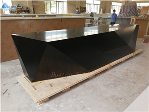 Artificial Stone Black Spa Reception Desk