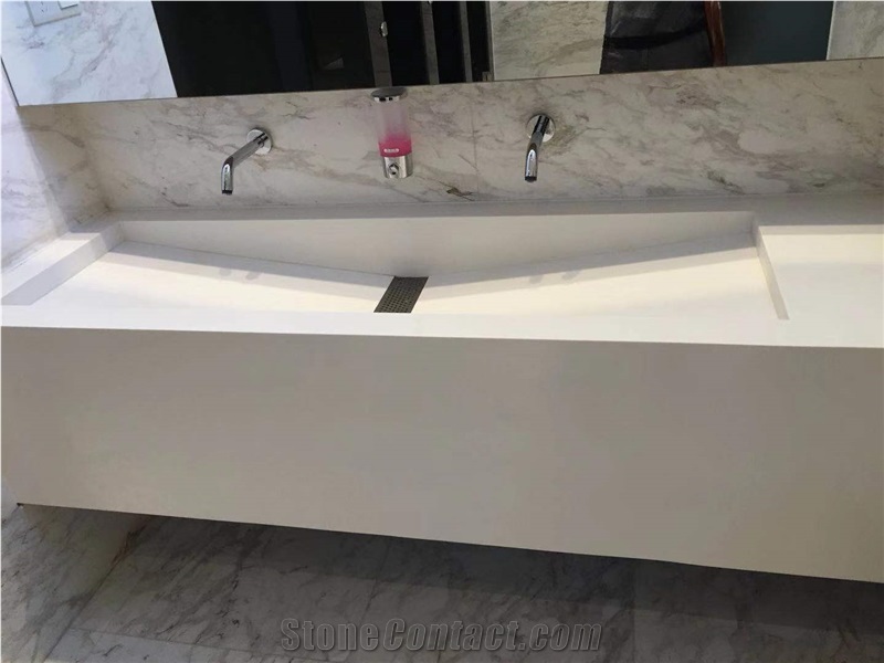 Artificial Stone Double Sink Bathroom Vanity Tops