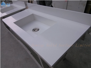 Artificial Stone Pure White Acrylic Vanity Tops