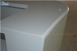Artificial Stone White Reception Counter Desk