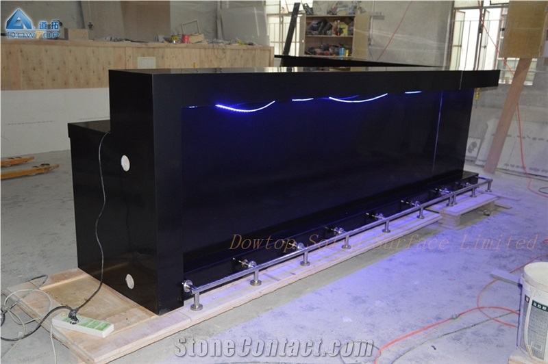 Black Bar Counter Artificial Stone Countertop