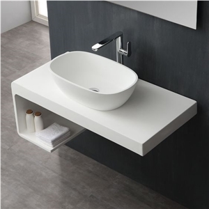 Contemporary Bathroom Wash Basin Solid Surface
