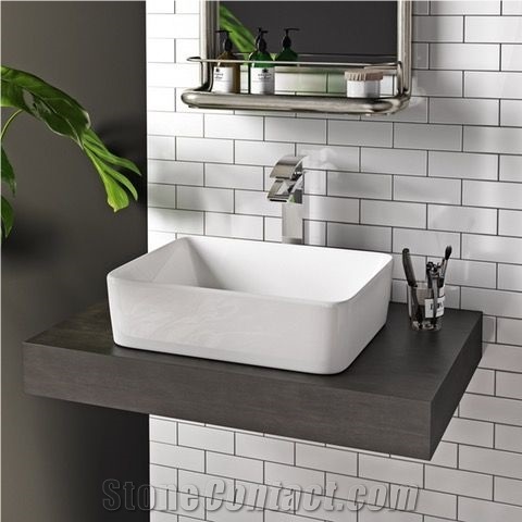 Contemporary Bathroom Wash Basin Solid Surface