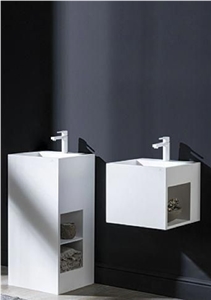 Corian Solid Surface White Wash Basin Bathroom