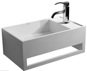 Custom Artificial Stone White Bathroom Basin