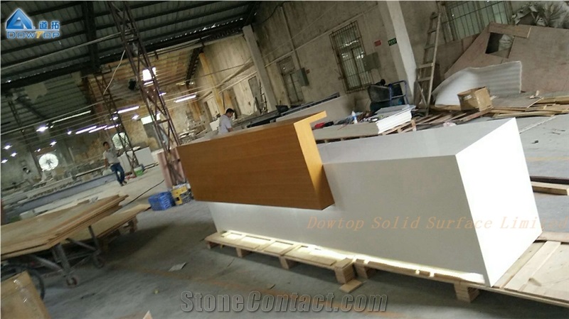 Custom Hospital Curved Marble Checkout Counter