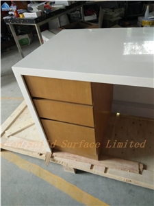 Custom Hospital Curved Marble Checkout Counter