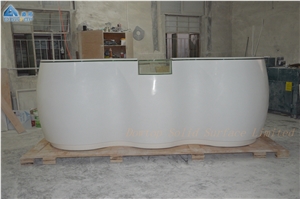 Custom Made White Solid Surface Reception Desk