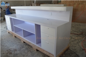 Custom Salon Furniture White Front Desk