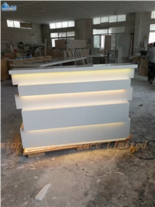 Customized Solid Surface Modern Salon Front Desk