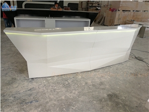 Customized White Stone Boatshape Bar Counter