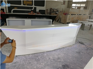 Customized White Stone Boatshape Bar Counter