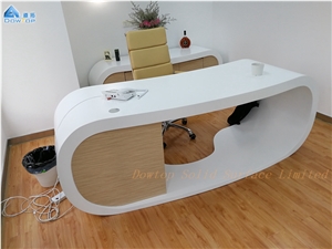 High Glossy Table Top White Acrylic Manager Desk