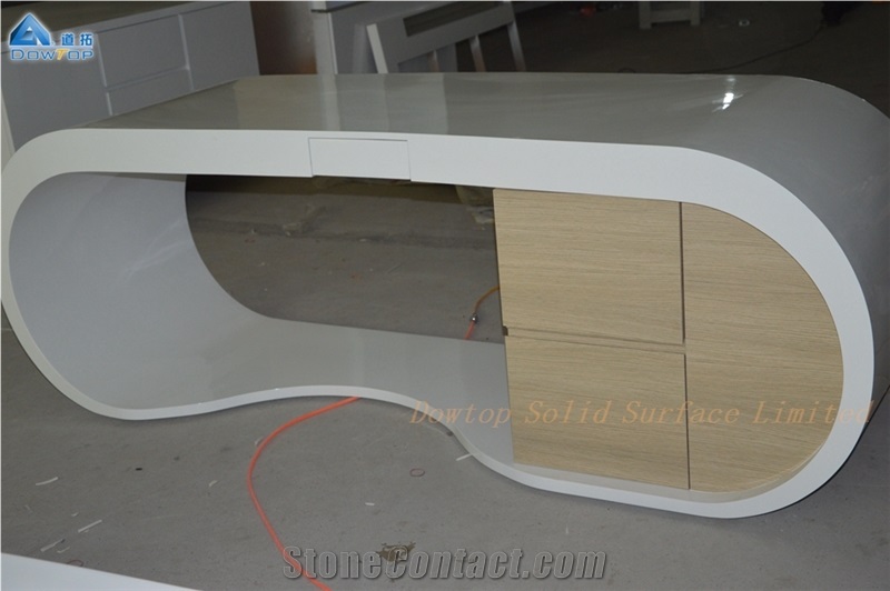 Luxury Glossy Stone Table Top Office Goggle Desk