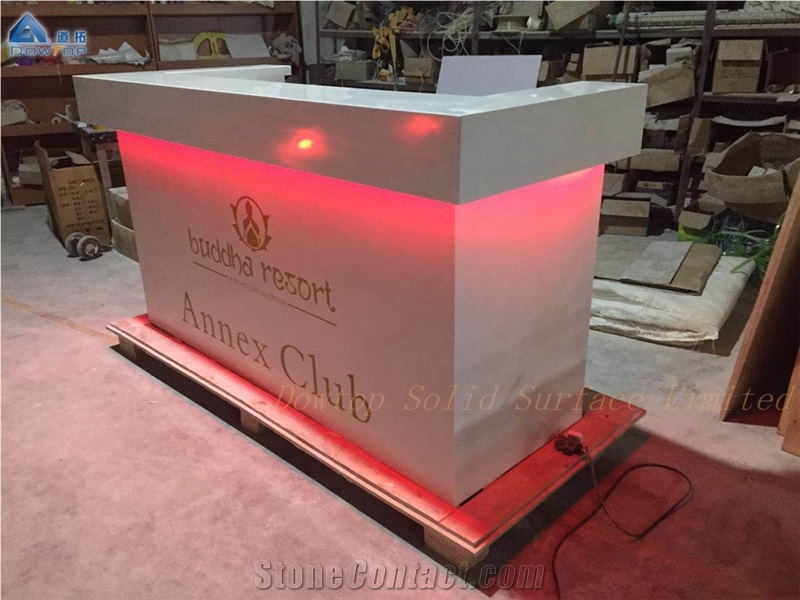 Modern Led Solid Surface Small Bar Counter Table