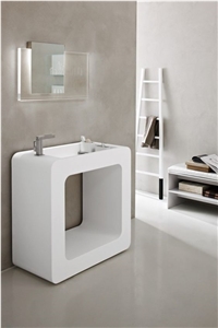 Modern White Square Bathroom Wash Basin