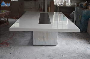 Office Meeting Table with Stainless Steel Base