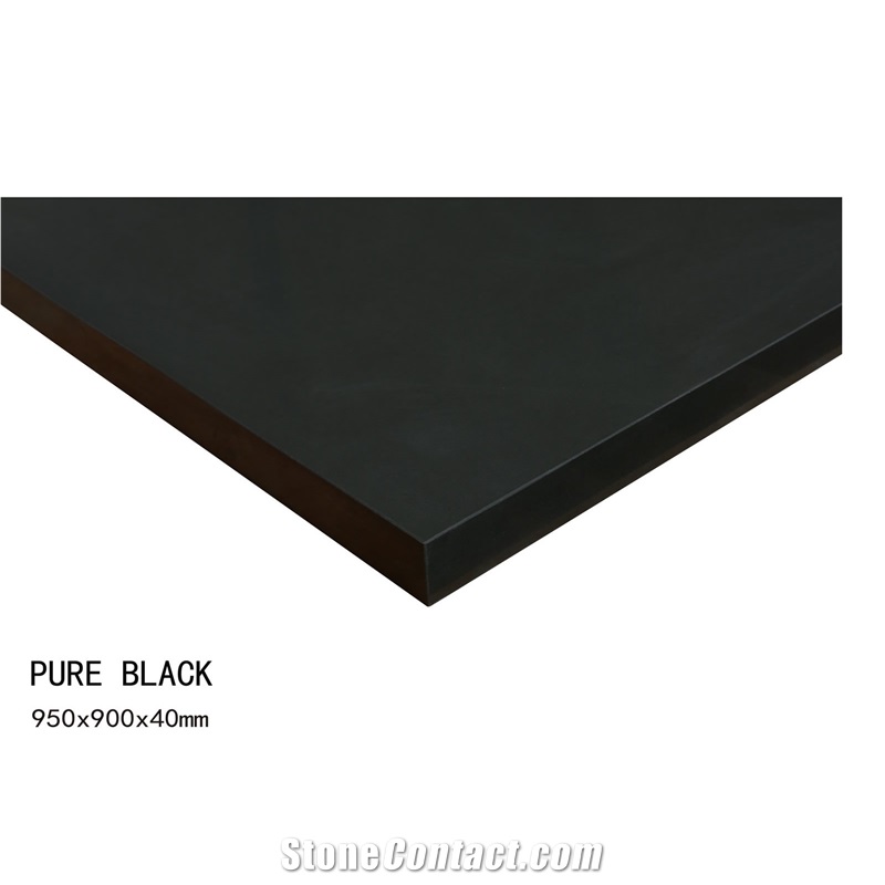 Pure Black Quartz Bar Top