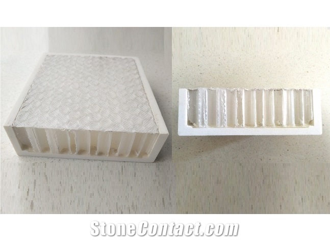 Pure White Quartz Top Honeycomb Slab