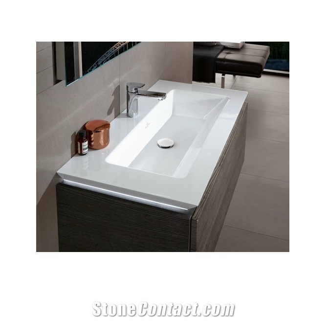 Pure White Solid Surface Bathroom Sink