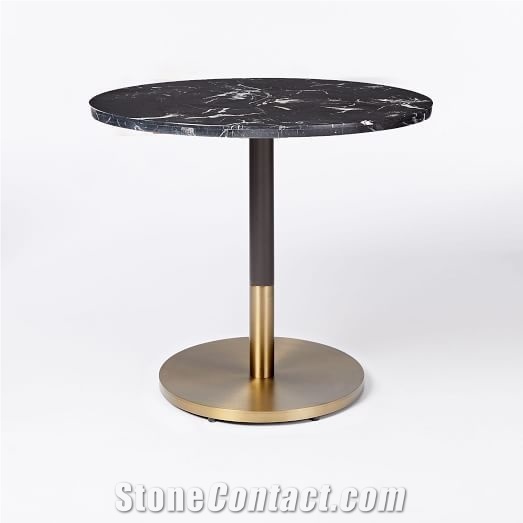 Quartz Top Black Round Dining Table Designs
