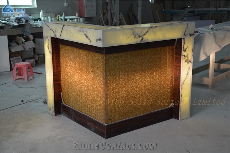 Solid Surface Artificial Marble Led Home Bar Counter